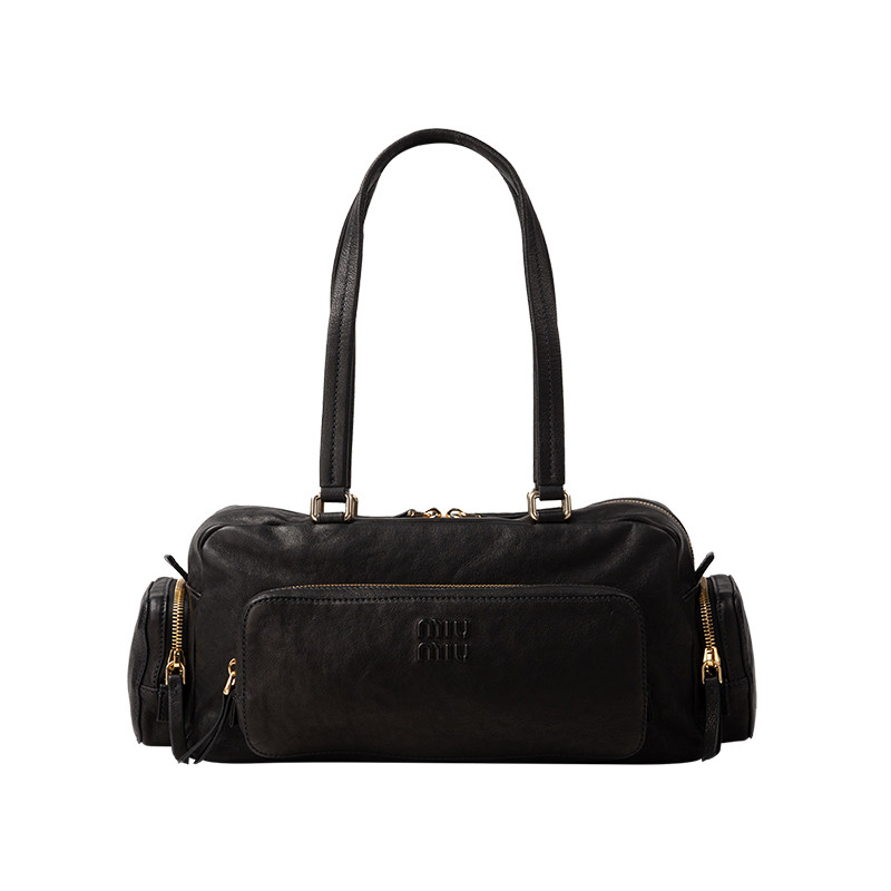 MIUMIU字母徽标皮革单肩包