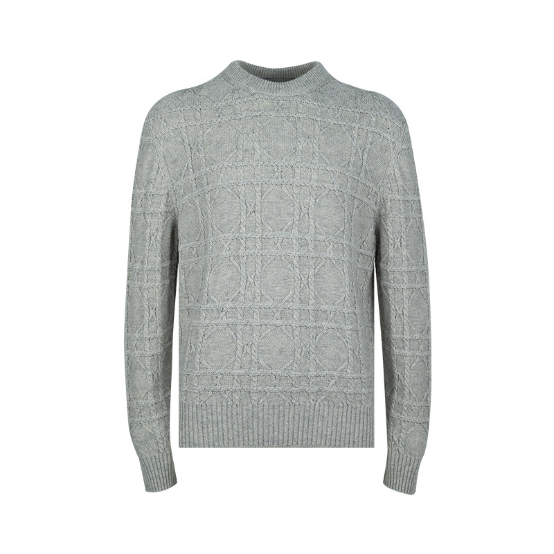 Dior/迪奥男经典ICONS系列绞花针织藤格纹羊绒衫男士新款推选