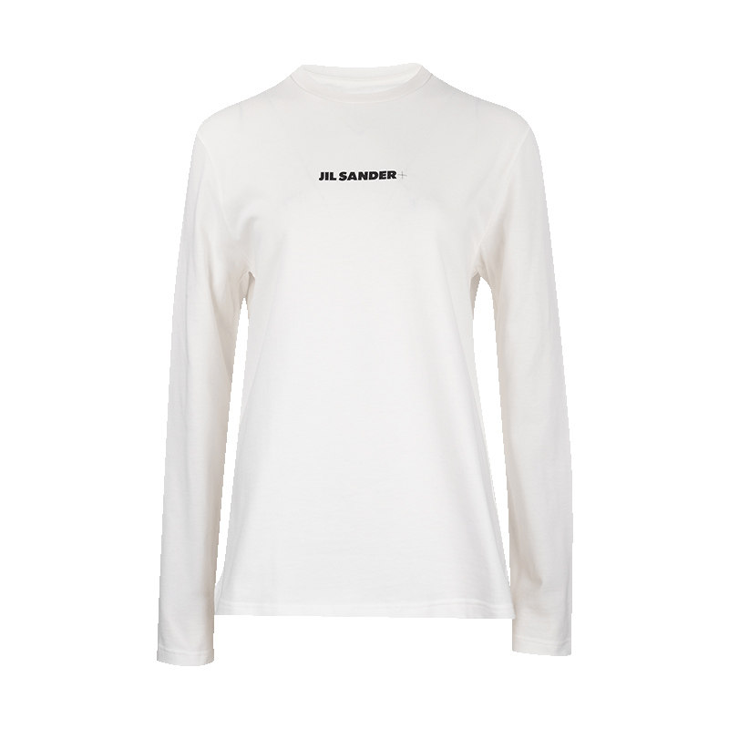 JILSANDER字母logo纯色长袖T恤
