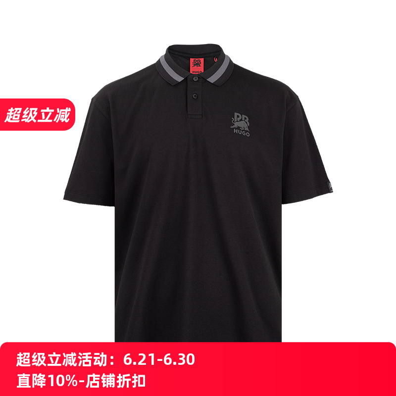 Hugo Boss雨果博士男经典 x RB logo贴花短袖polo衫男士新款XY