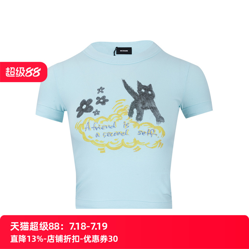 we11done图案短袖T恤女士