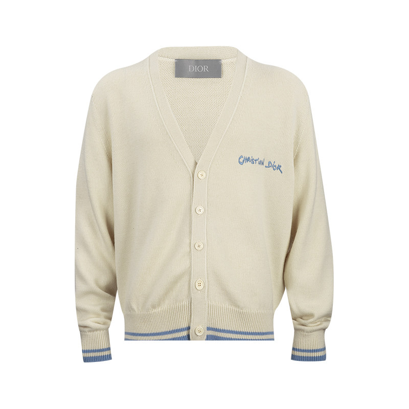 Dior/迪奥男经典字母logo刺绣V领长袖针织衫男士2025新款推选