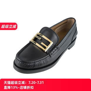 FENDI芬迪女经典 logo标牌皮质乐福鞋 女士XY促销