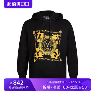 XY精选 男士 范思哲男logo印花全棉套头加绒连帽衫 Versace