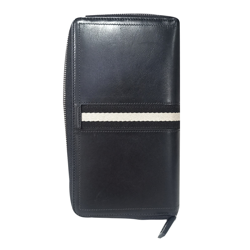 【瑕疵品不退不换】Bally/巴利男士小牛皮长款钱包拉链钱包手拿包