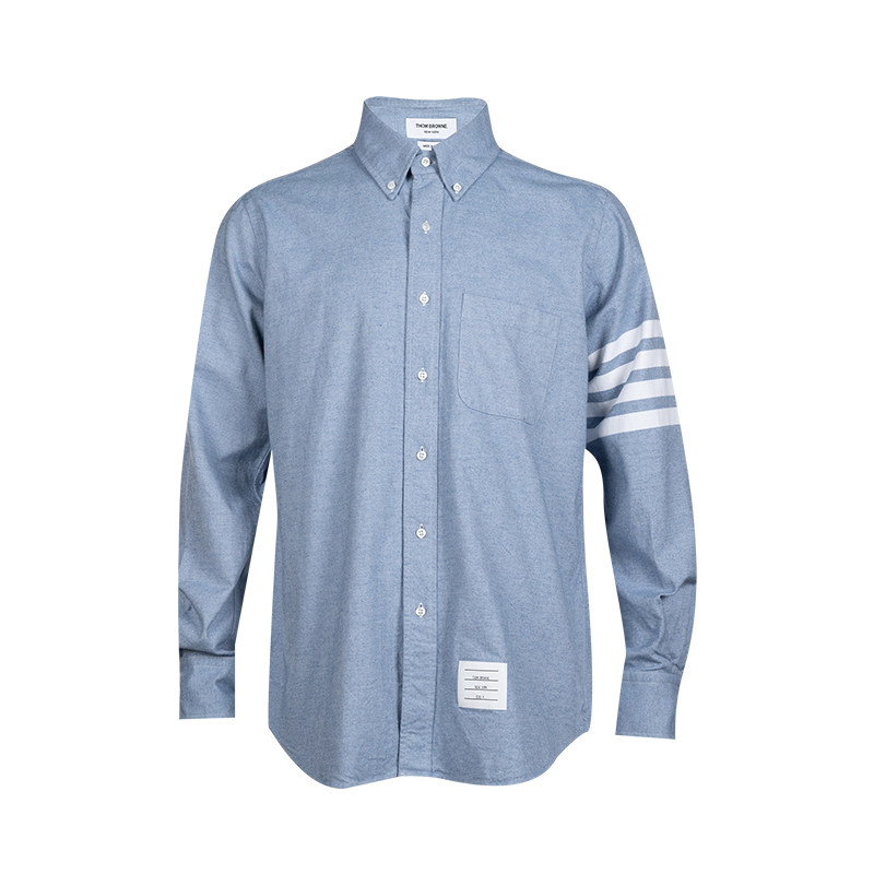 ThomBrowne4条纹法兰绒衬衫男