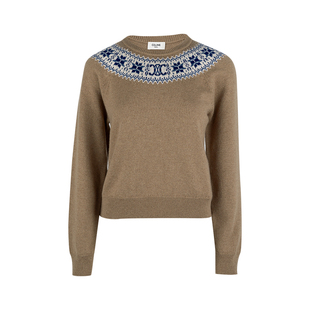 女士2025年秋冬新款 休闲套头羊绒衫 圆领长袖 CELINE赛琳女经典