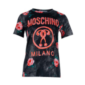 moschino 莫斯奇诺女双问号彩绘全棉短袖 T恤女士春夏XY特卖