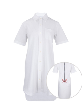 Thom Browne汤姆·布朗女亮片细节全棉短袖衬衫裙女士新款XY促销