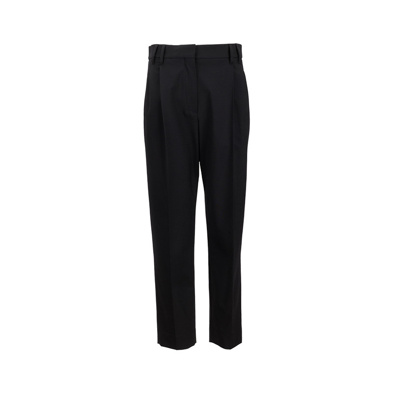 Brunello Cucinelli纯色拉链锥形西装长裤女士XY推选