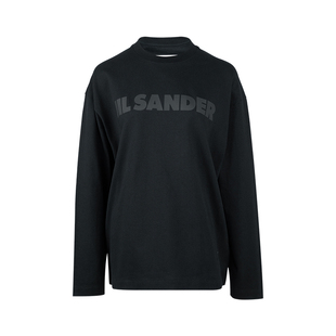 XY推广 T恤女士新款 Jil Sander女字母印花徽标宽松落肩圆领长袖