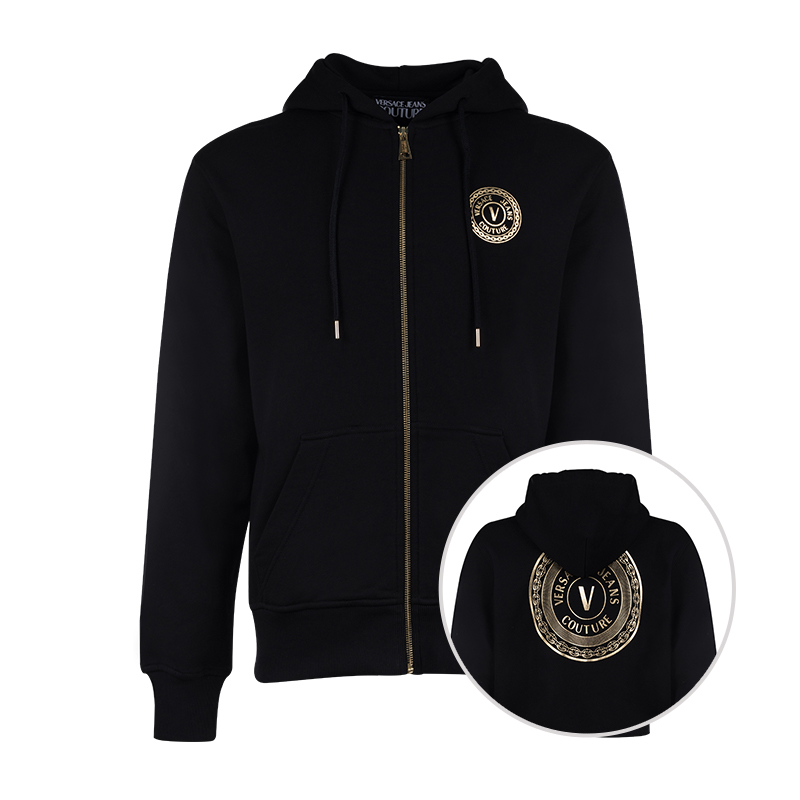 Versace/范思哲印花全棉连帽加绒拉链卫衣男士21年秋冬新款XY