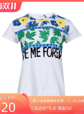 PAROSH经典字母logo全棉短袖T恤女士春夏XY降价