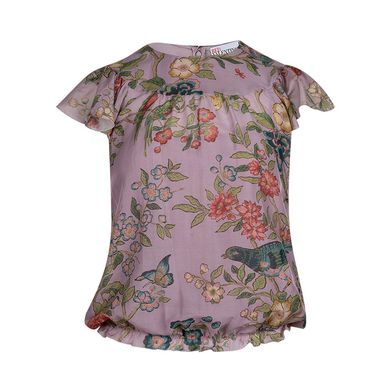 Red Valentino女印花图案全棉短袖雪纺衫女士秋冬XY特卖