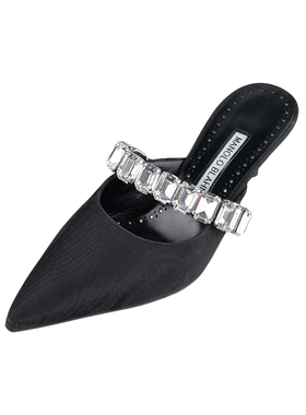 Manolo Blahnik女经典字母logo晶饰休闲单鞋凉鞋女士春夏XY促销