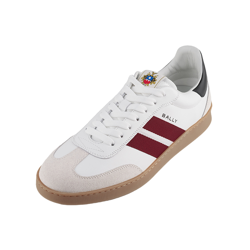 Bally/巴利条纹细节皮质运动鞋