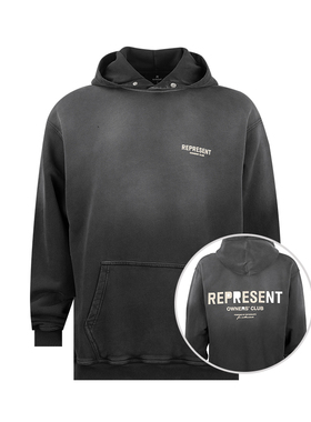 represent男经典字母logo全棉套头连帽衫男士2026秋冬新款XY