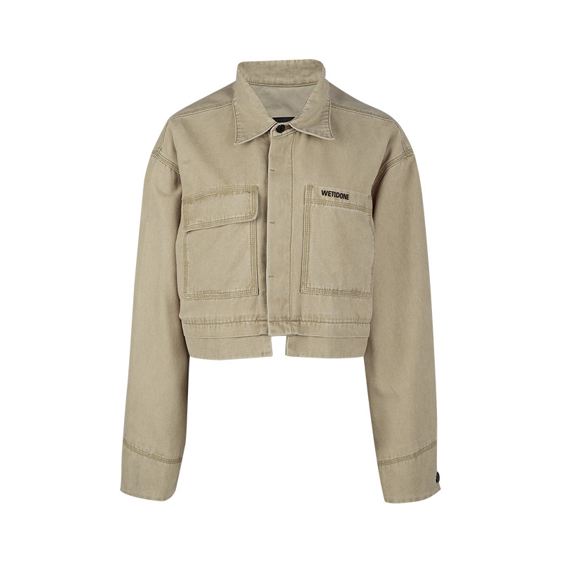 we 11 done女保暖防寒落肩长袖翻领夹克女士2025年秋冬新款XY推广