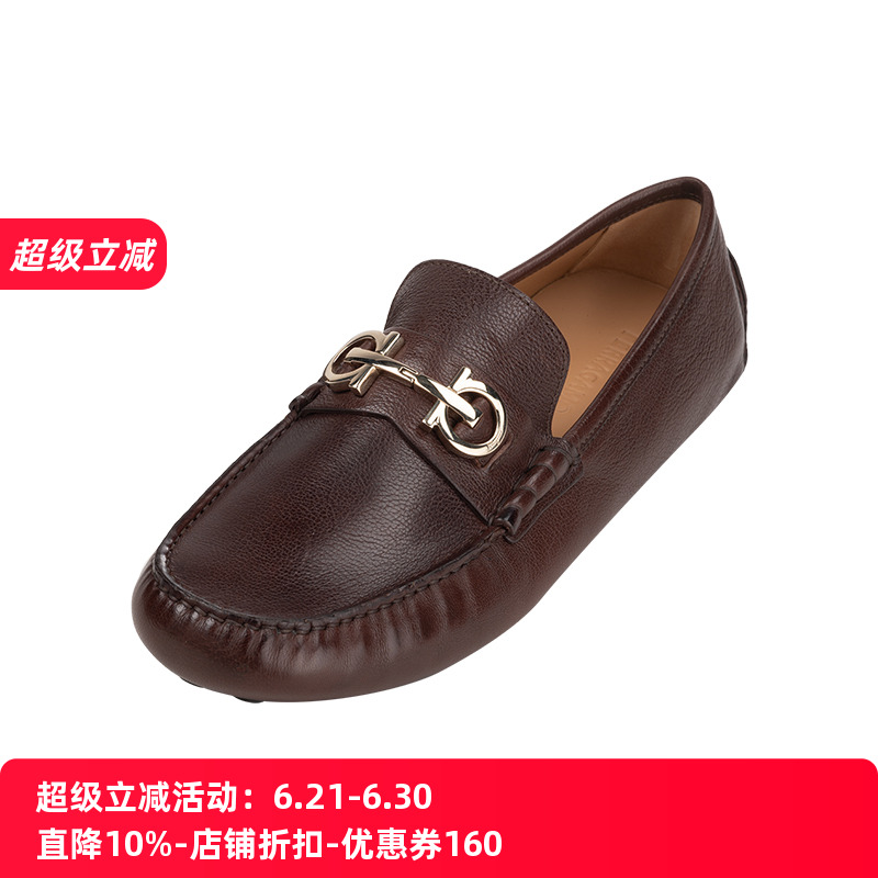 FERRAGAMO/菲拉格慕男马蹄扣logo套脚休闲乐福鞋男士2025新款XY
