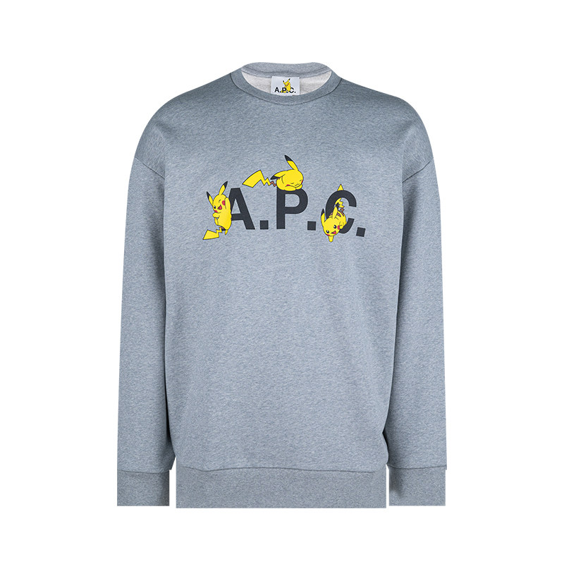APC印花全棉套头卫衣男士