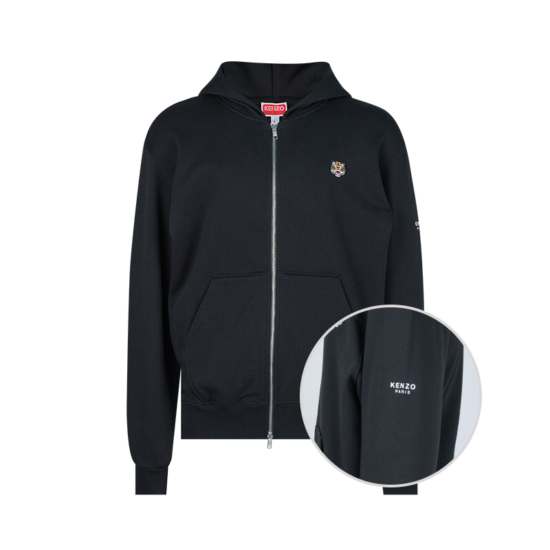 KENZO/高田贤三男经典Lucky Tiger 图案拉链连帽衫男士新款XY推广