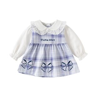 纯棉女童长袖连衣裙婴儿公主裙宝宝春秋夏可爱洋气小裙子薄款亲肤