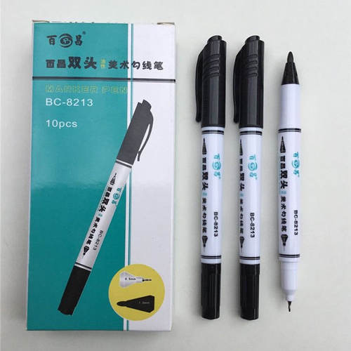 绘画极细粗头记号笔小学生