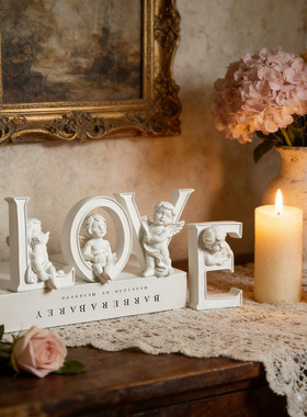 LOVE天使摆件欧式风桌面治愈情人节送礼礼物婚礼装饰品拍摄道具