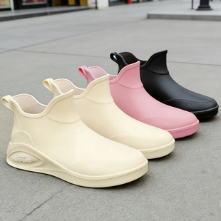 时尚短筒雨鞋女款2026新款胶鞋工作干活防水水鞋加绒成人女士雨靴