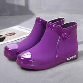 雨鞋 防滑防水短筒胶鞋 女款 夏季 时尚 2025新款 成人雨靴加绒保暖水鞋