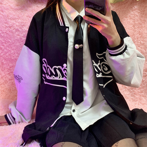 JK日系女学生拉链领带学院风涤丝