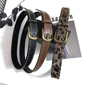 带潮 重工皮带收腰配裙子牛仔裤 美式 复古豹纹铆钉腰带女2025年新款