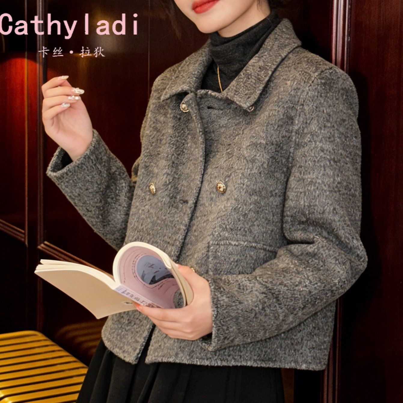 CATHYLADI小香风新款加厚外套2026年冬季法式时尚通勤设计感上衣