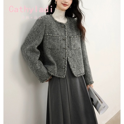 CATHYLADI灰色小香风新款短外套