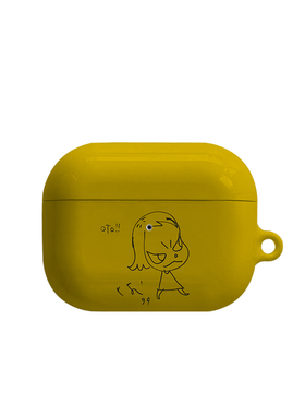 黄色线条小人艺术适用苹果耳机保护套airpodspro2无线蓝牙耳机壳三代airpod二代ipod耳机套airpods3菲林