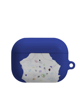 蓝色局部绘画艺术适用苹果耳机保护套airpodspro2无线蓝牙耳机壳三代airpod二代ipod耳机套airpods3菲林