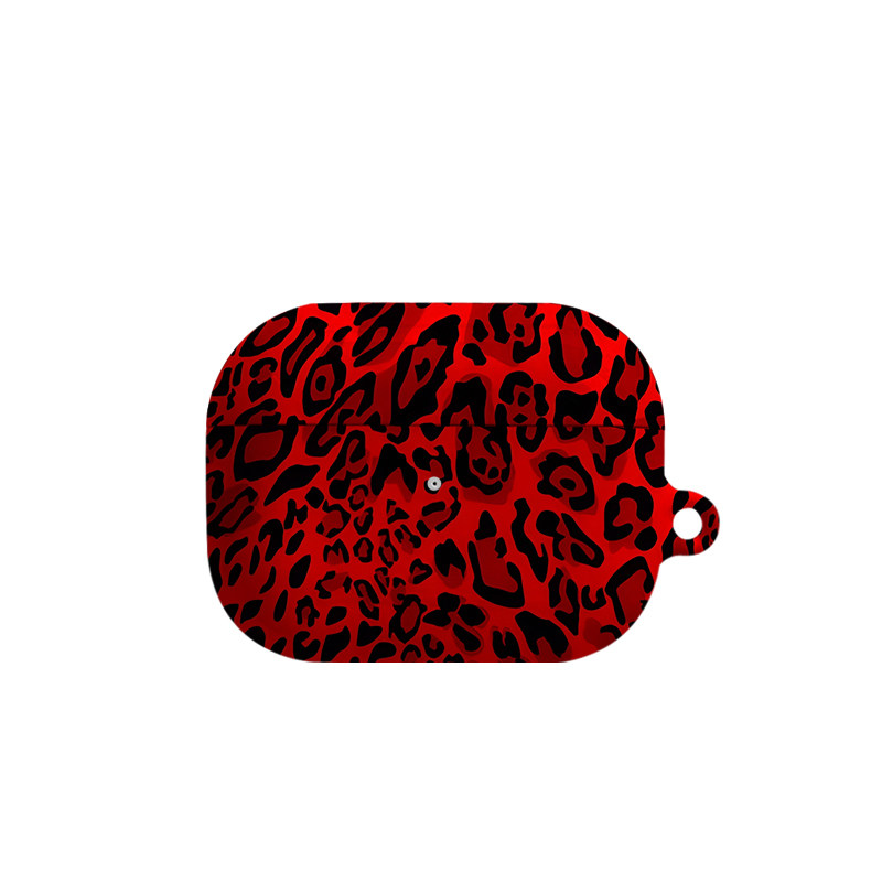 红色豹纹艺术适用苹果耳机保护套airpodspro2无线蓝牙耳机壳三代airpod二代ipod耳机套airpods3菲林