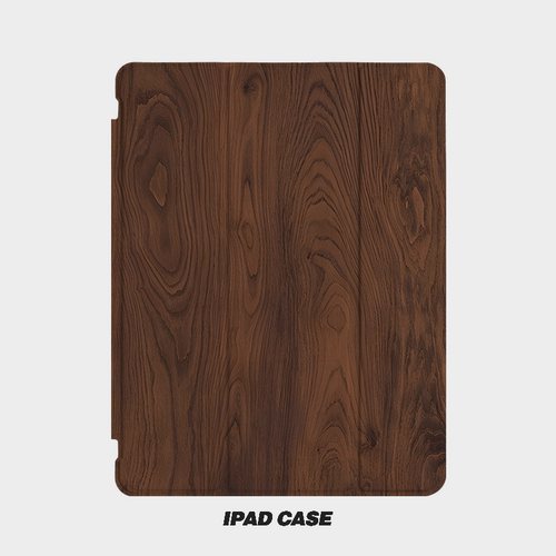 木板纹理艺术ins小众适用平板壳iPad7/8/9/10壳2020带笔槽Air2/3/4/5苹果2021第九代11Pro三折min