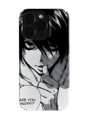 死亡笔记L二次元Y2K小众动漫卡通iPhone14pro+苹果15promax菲林手机壳新款13/12mini的适用华为p60pro