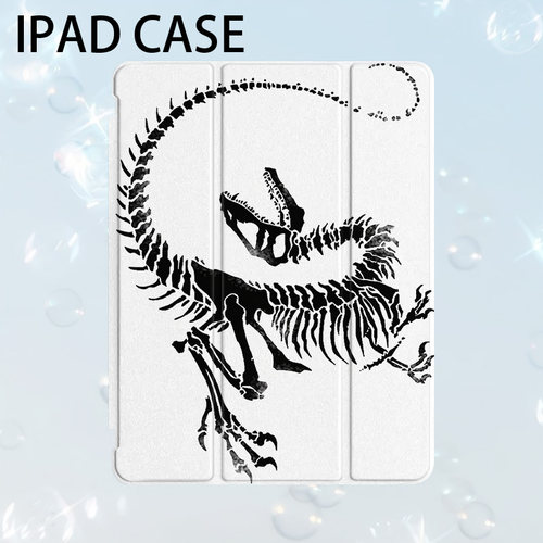 恐龙化石艺术ins小众适用平板壳iPad7/8/9/10壳2020带笔槽Air2/3/4/5苹果2021第九代11Pro三折min