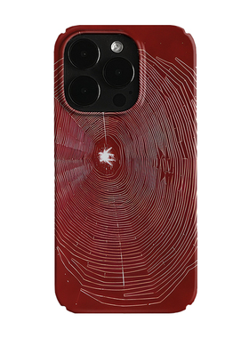 红色蜘蛛网艺术小众适用高级感卡通iPhone16pro+苹果15promax菲林手机壳新款13/1214proVIVO90