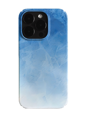 蓝色波纹渐变潮流复古艺术小众适用高级感卡通iPhone17pro+苹果16promax菲林手机壳新款14/15荣耀100
