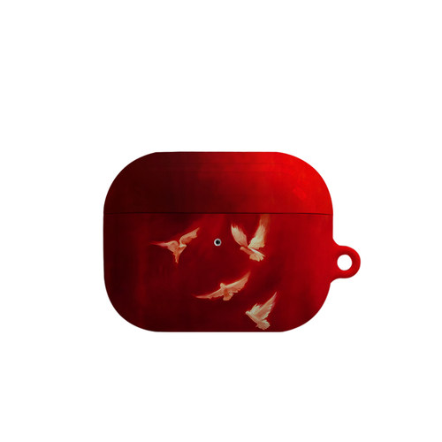 红色火焰鸟艺术适用苹果耳机保护套airpodspro2无线蓝牙耳机壳三代airpod二代ipod耳机套airpods3菲林