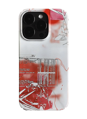 红色故障艺术艺术潮流小众适用高级感卡通iPhone14pro+苹果15promax菲林手机壳新款13/12