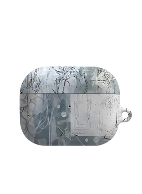 浅灰复古插画艺术适用苹果耳机保护套airpodspro2无线蓝牙耳机壳三代airpod二代ipod耳机套airpods3菲林