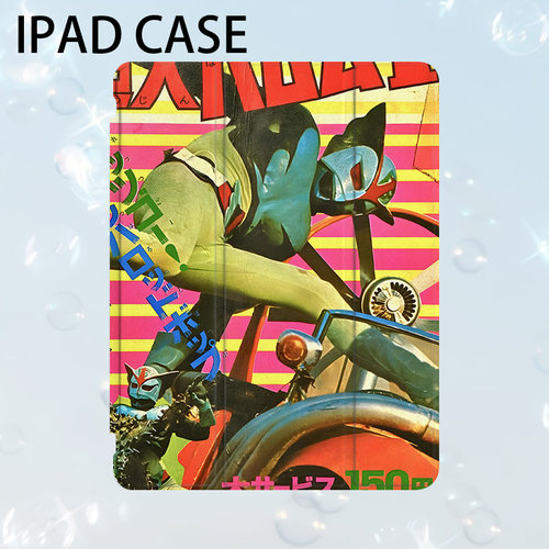 复古超人艺术ins小众适用平板壳iPad7/8/9/10壳2020带笔槽Air2/3/4/5苹果2021第九代11Pro三折min
