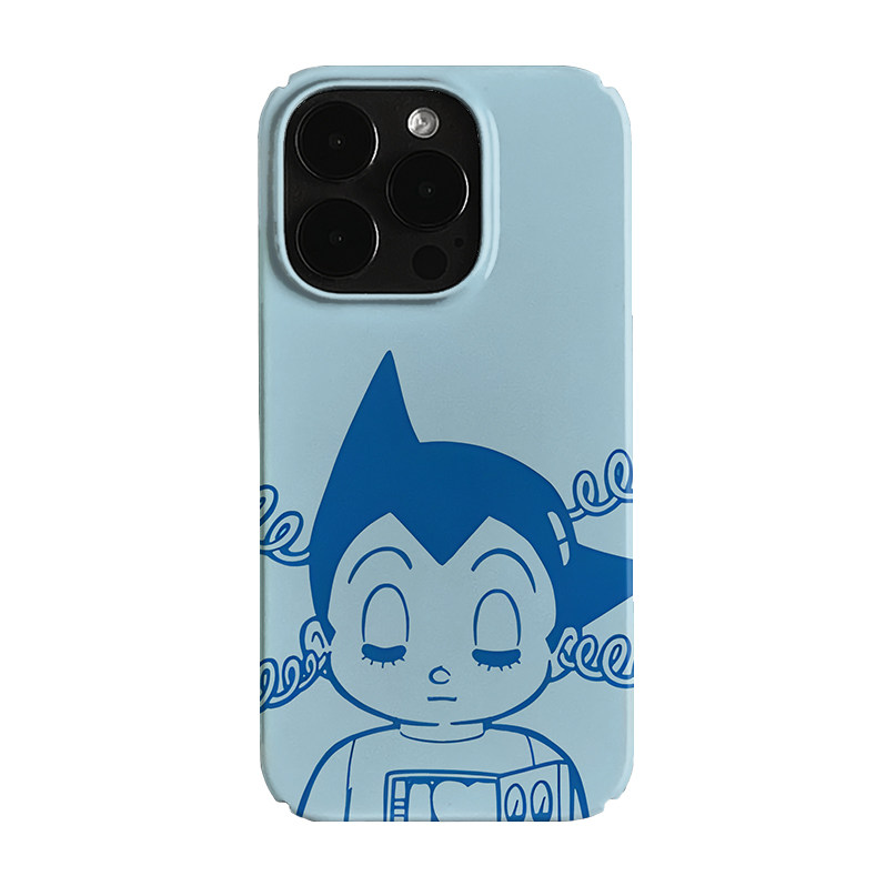 蓝色卡通男孩艺术小众适用高级感卡通iPhone16pro+苹果15promax菲林手机壳新款13/1214proVIVO90