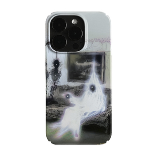 怪异发光幽灵艺术小众适用高级感卡通iPhone16pro+苹果15promax菲林手机壳新款13/1214proVIVO90