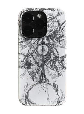 灰色素描艺术小众适用高级感卡通iPhone16pro+苹果15promax菲林手机壳新款13/1214proVIVO90