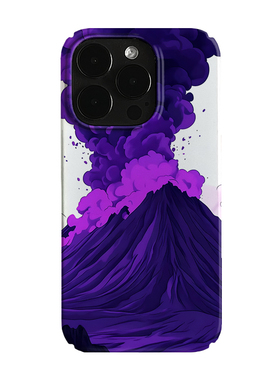 紫色火山喷发艺术小众适用高级感卡通iPhone16pro+苹果15promax菲林手机壳新款13/1214proVIVO90